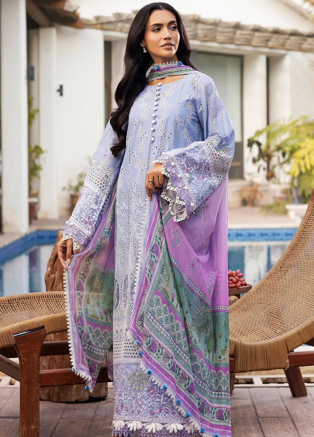 Motifz Embroidered Lawn Suit Unstitched 3 Piece MT25PL 5325 - Summer Collection