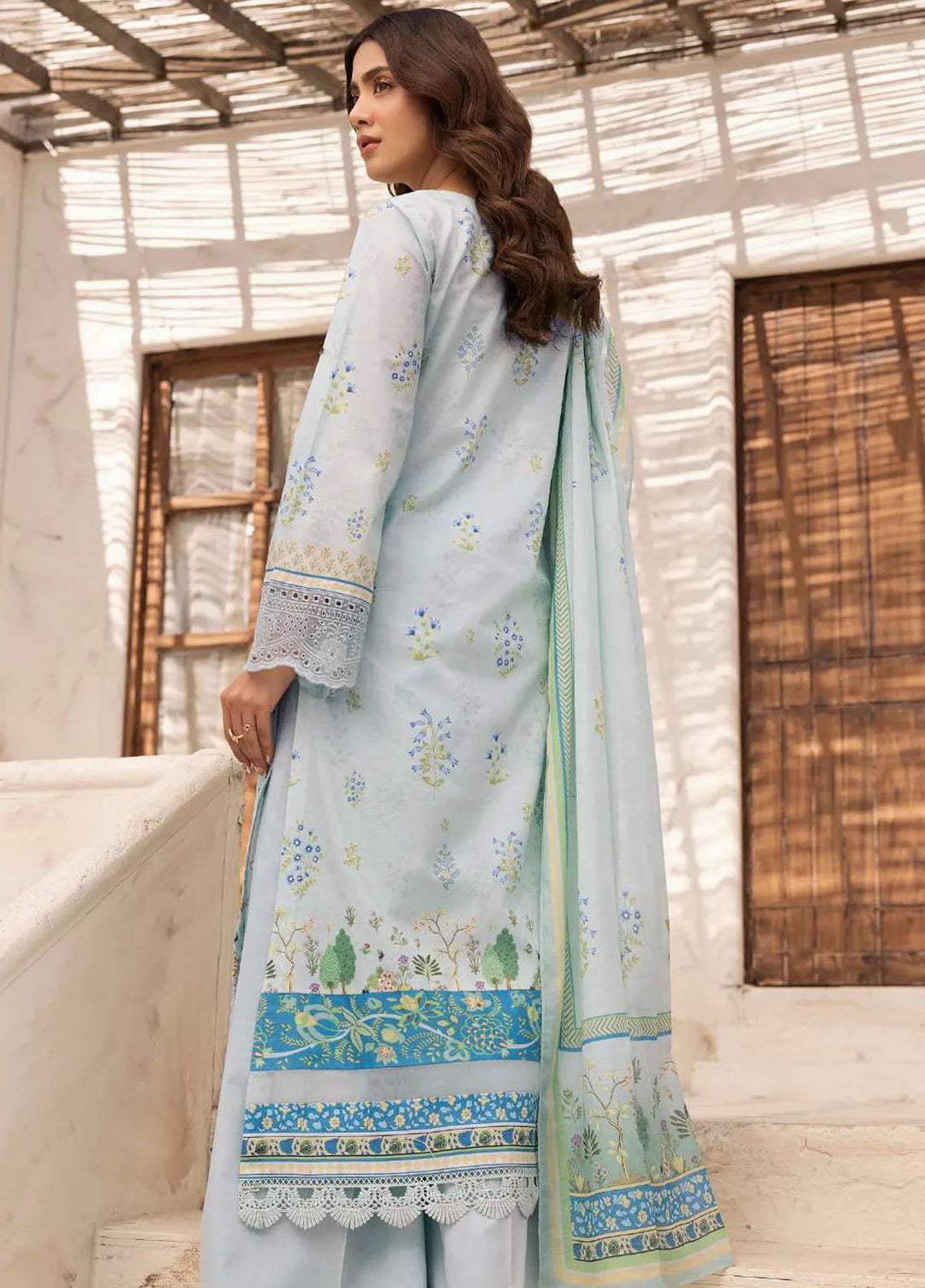 Motifz Embroidered Lawn Suits Unstitched 3 Piece 5411 Sira - Summer Collection