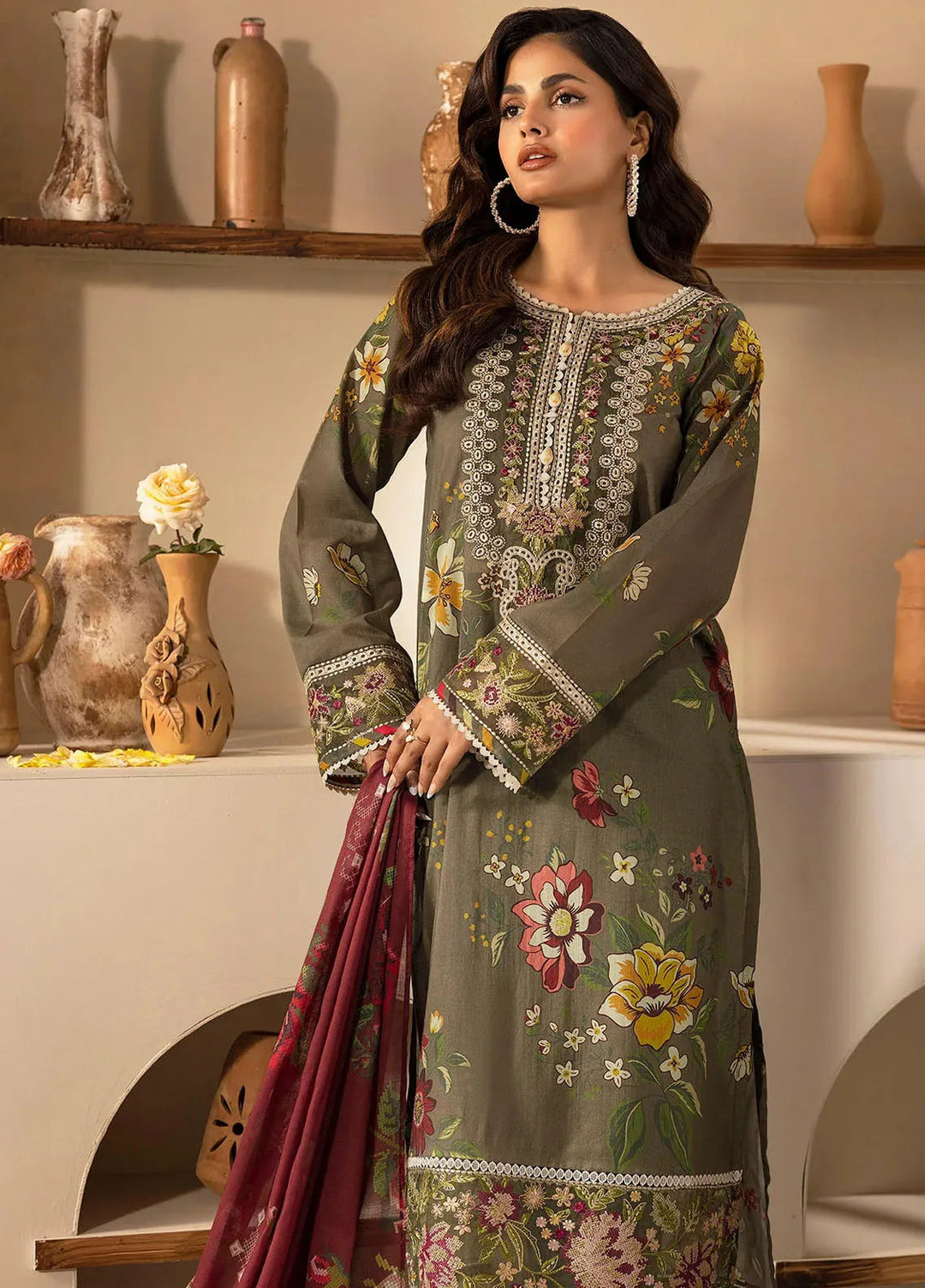 Motifz Embroidered Lawn Suits Unstitched 3 Piece MT25DPL D-5470 Nancy - Summer Collection