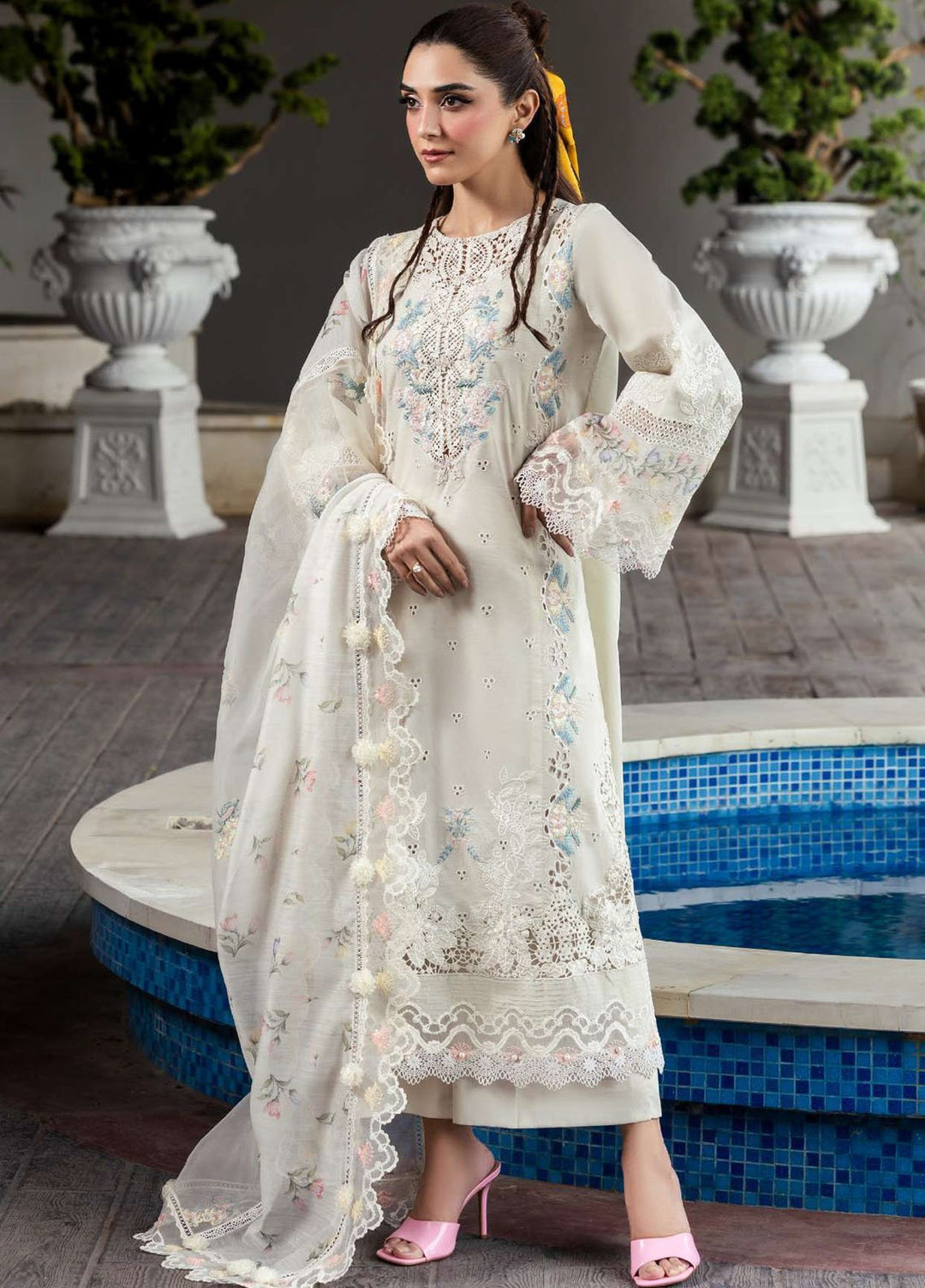 Motifz Embroidered Lawn Suits Unstitched 3 Piece MT25LL 5319 Marceline - Summer Collection
