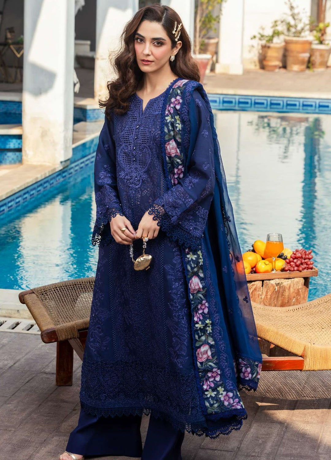 Motifz Embroidered Lawn Suits Unstitched 3 Piece MT25LL 5330 Maelys - Summer Collection