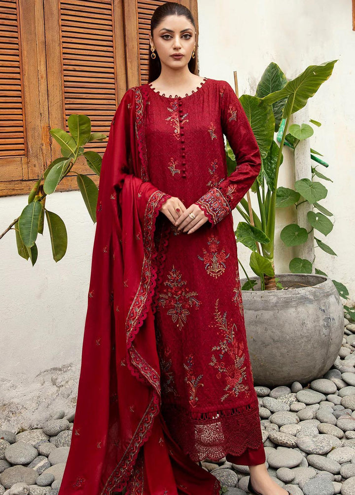 Motifz Embroidered Linen Suits Unstitched 3 Piece MT23L MWU04272 Maple - Premium Collection