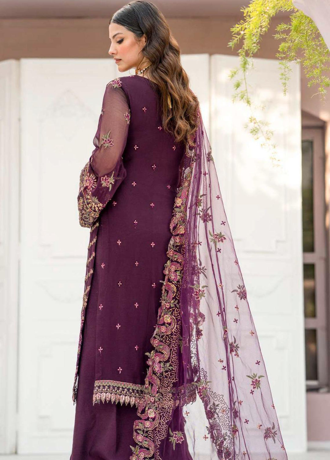 Motifz Embroidered Chiffon Suits Unstitched 3 Piece MT23PB MWU04118 Claudia - Luxury Collection