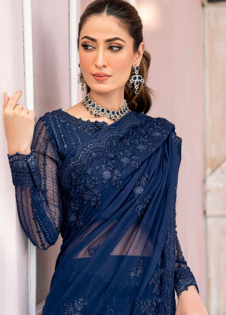 Motifz Embroidered Chiffon  Unstitched Saree MT23PB MWU04120 Caspara - Luxury Collection