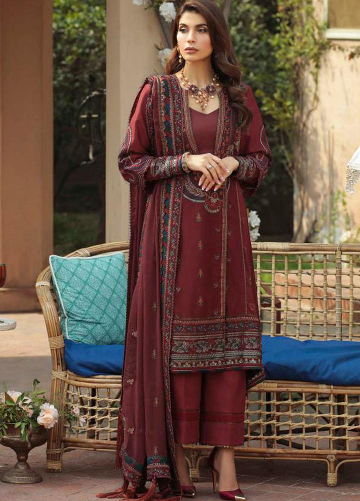 Motifz Embroidered Lawn Suit Unstitched 3 Piece MT22PL 3204 DAHLIA - Premium Collection