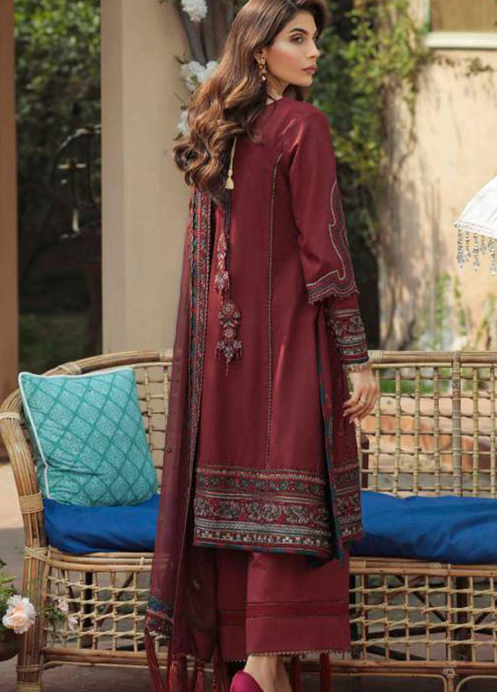 Motifz Embroidered Lawn Suit Unstitched 3 Piece MT22PL 3204 DAHLIA - Premium Collection