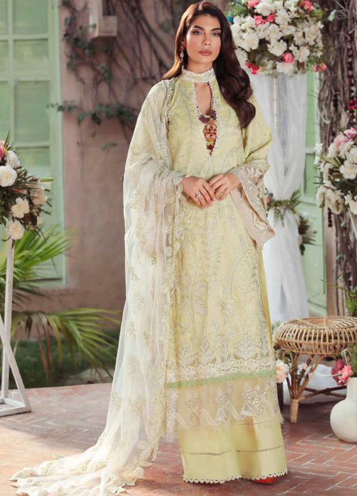 Motifz Embroidered Lawn Suit Unstitched 3 Piece MT22PL 3205 LIME STONE - Premium Collection