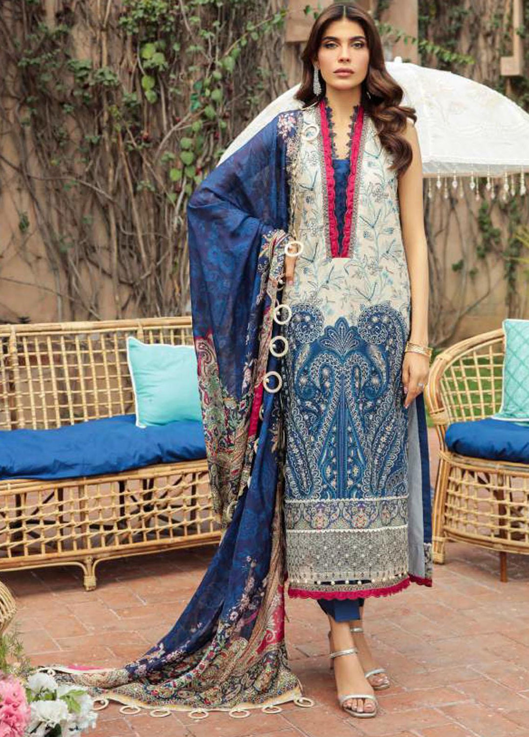 Motifz Embroidered Lawn Suit Unstitched 3 Piece MT22PL 3208 ETHEREAL - Premium Collection