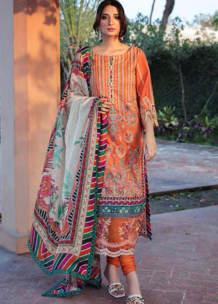 Motifz Embroidered Lawn Suit Unstitched 3 Piece MT22PL 3215 SUMMER BLOOM - Premium Collection
