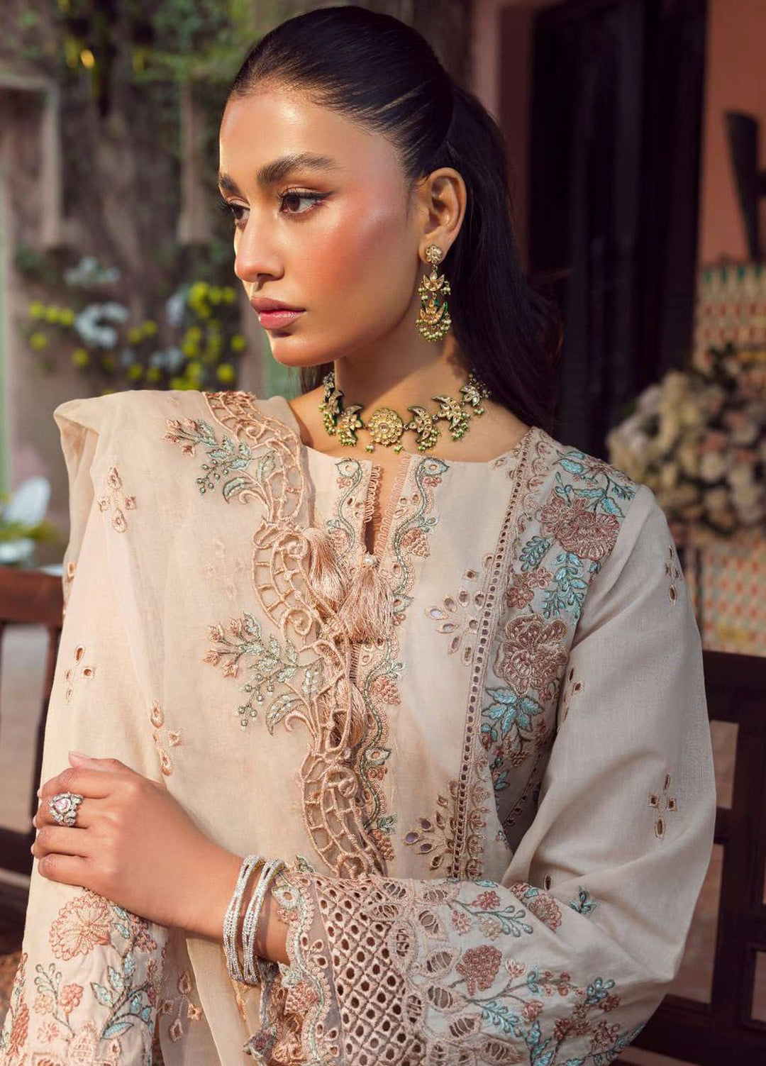 Motifz Premium Embroidered Lawn Suit Unstitched 3 Piece MT24P 4426 Janat - Summer Collection