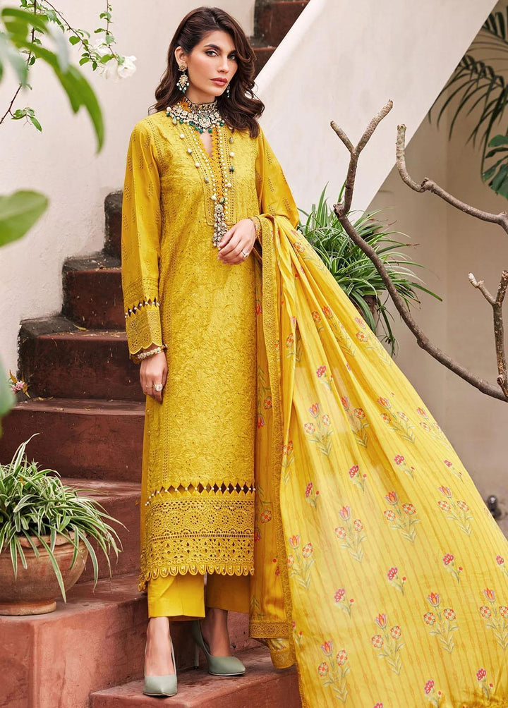 Motifz Embroidered Lawn Suits Unstitched 3 Piece MT23-P2 3980 LARA - Premium Collection