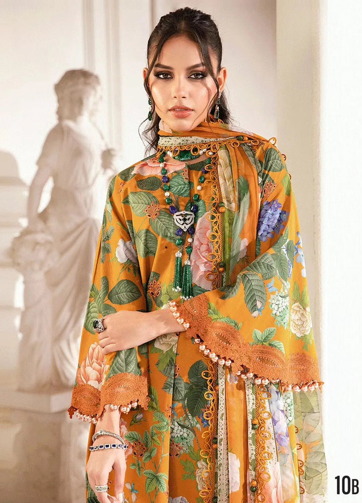 M.Prints By Maria B Embroidered Lawn Suit Unstitched 3 Piece MB24E2 10B - Summer Collection