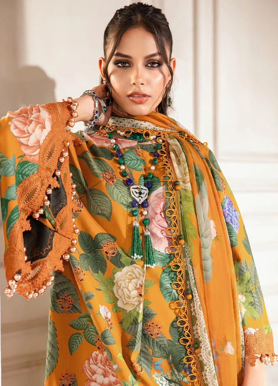 M.Prints By Maria B Embroidered Lawn Suit Unstitched 3 Piece MB24E2 10B - Summer Collection