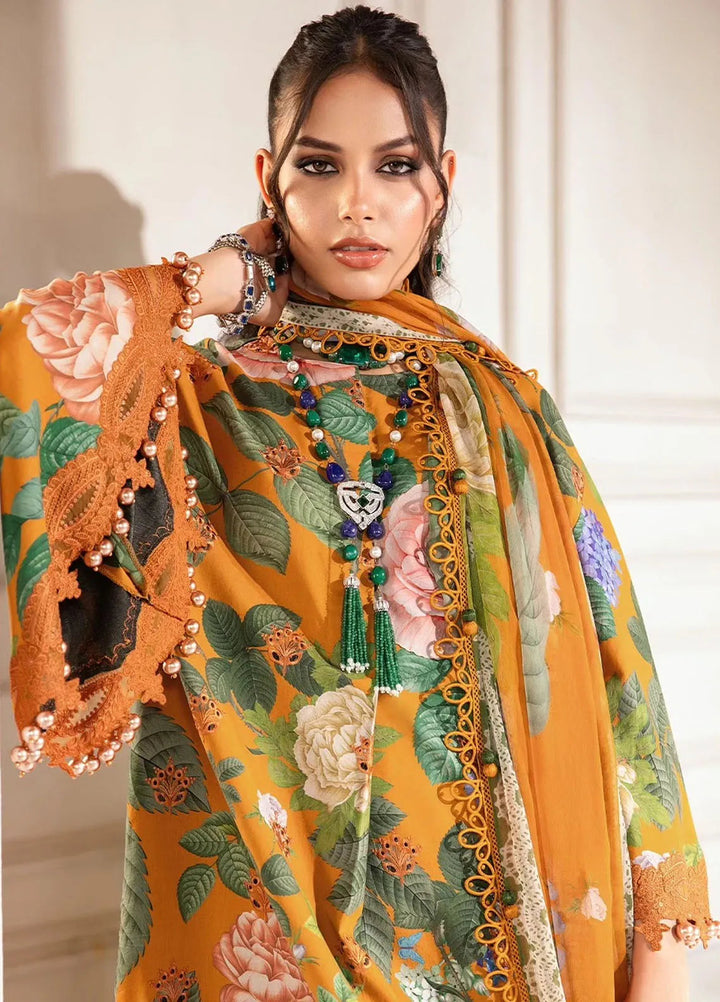 M.Prints By Maria B Embroidered Lawn Suit Unstitched 3 Piece MB24E2 10B - Summer Collection