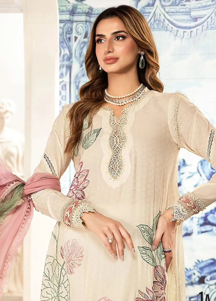 M.Prints By Maria B Embroidered Lawn Suit Unstitched 3 Piece MB24E2 1A - Summer Collection