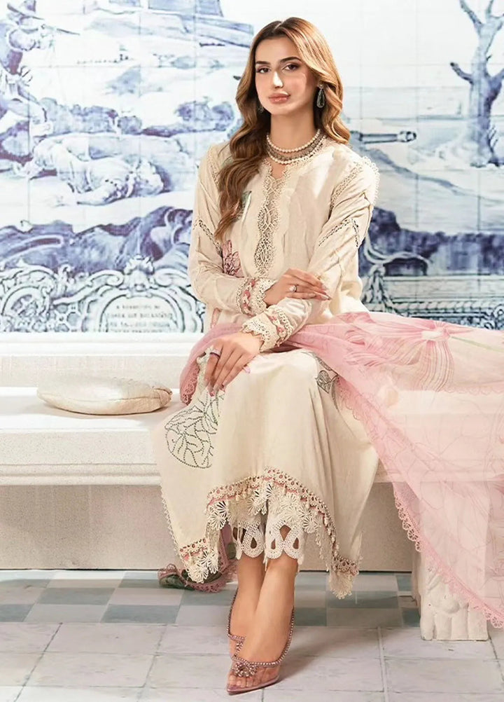 M.Prints By Maria B Embroidered Lawn Suit Unstitched 3 Piece MB24E2 1A - Summer Collection