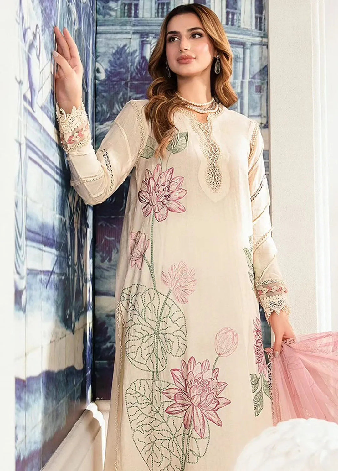 M.Prints By Maria B Embroidered Lawn Suit Unstitched 3 Piece MB24E2 1A - Summer Collection