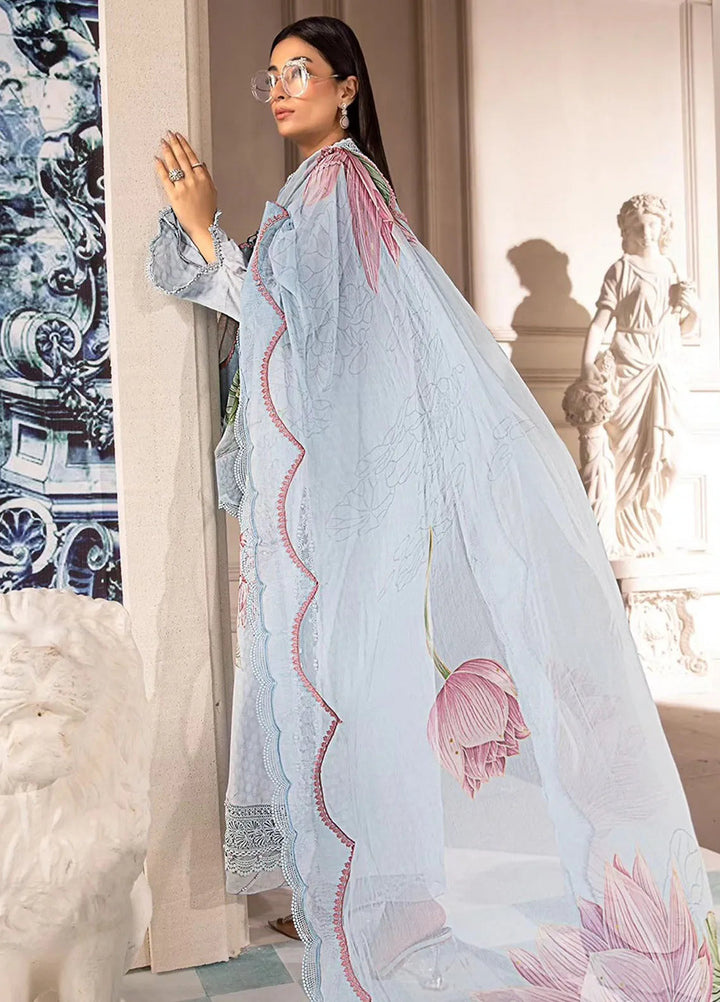 M.Prints By Maria B Embroidered Lawn Suit Unstitched 3 Piece MB24E2 1B - Summer Collection