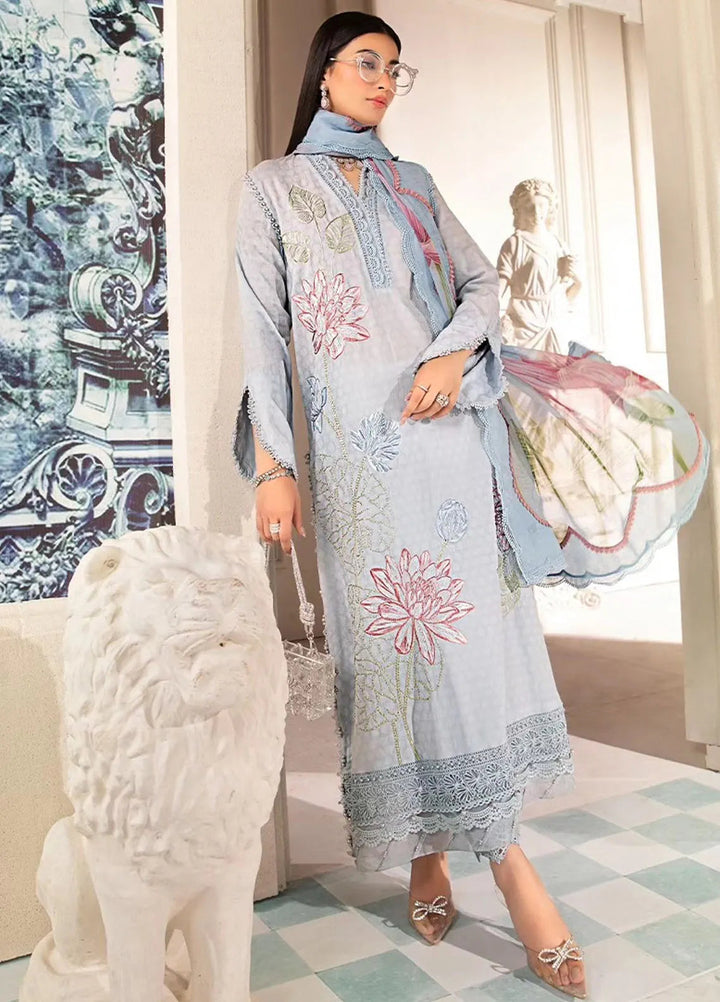 M.Prints By Maria B Embroidered Lawn Suit Unstitched 3 Piece MB24E2 1B - Summer Collection