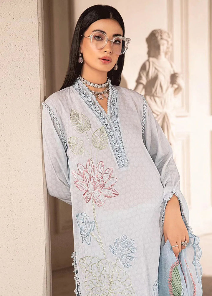M.Prints By Maria B Embroidered Lawn Suit Unstitched 3 Piece MB24E2 1B - Summer Collection