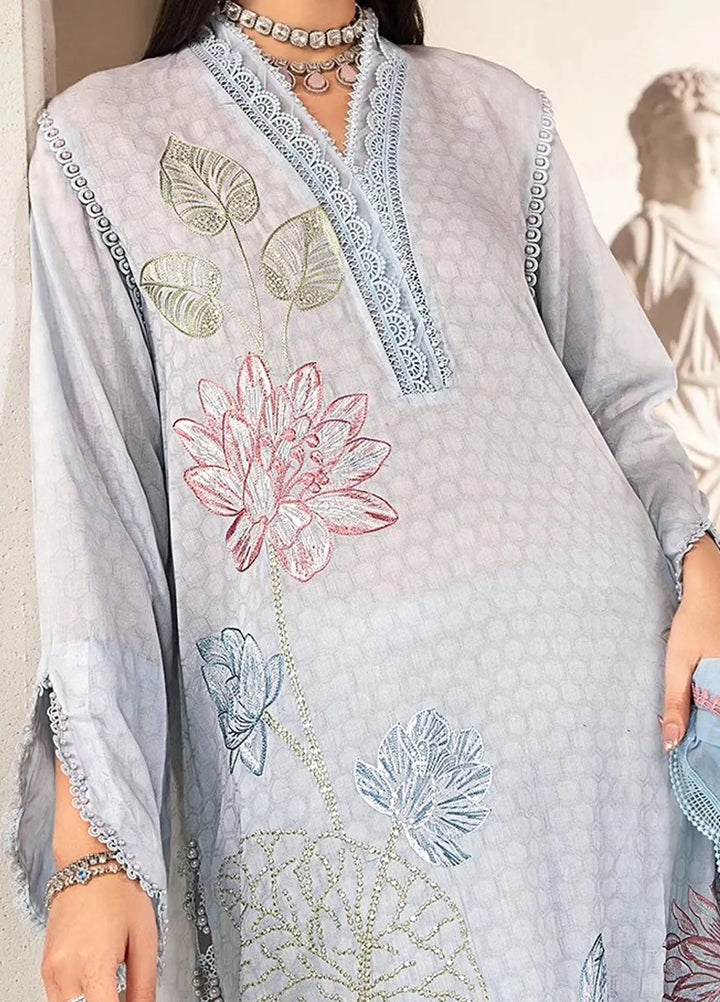 M.Prints By Maria B Embroidered Lawn Suit Unstitched 3 Piece MB24E2 1B - Summer Collection