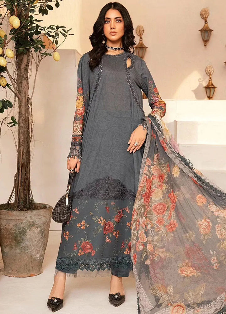 M.Prints By Maria B Embroidered Lawn Suit Unstitched 3 Piece MB24E2 2B - Summer Collection
