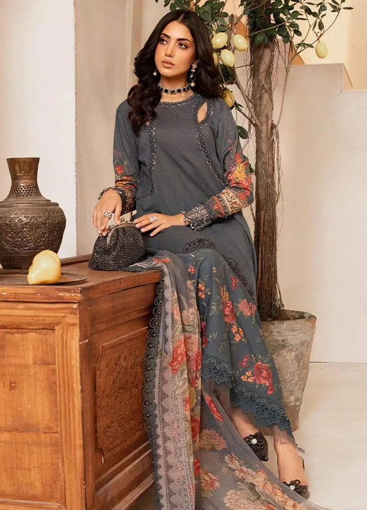 M.Prints By Maria B Embroidered Lawn Suit Unstitched 3 Piece MB24E2 2B - Summer Collection