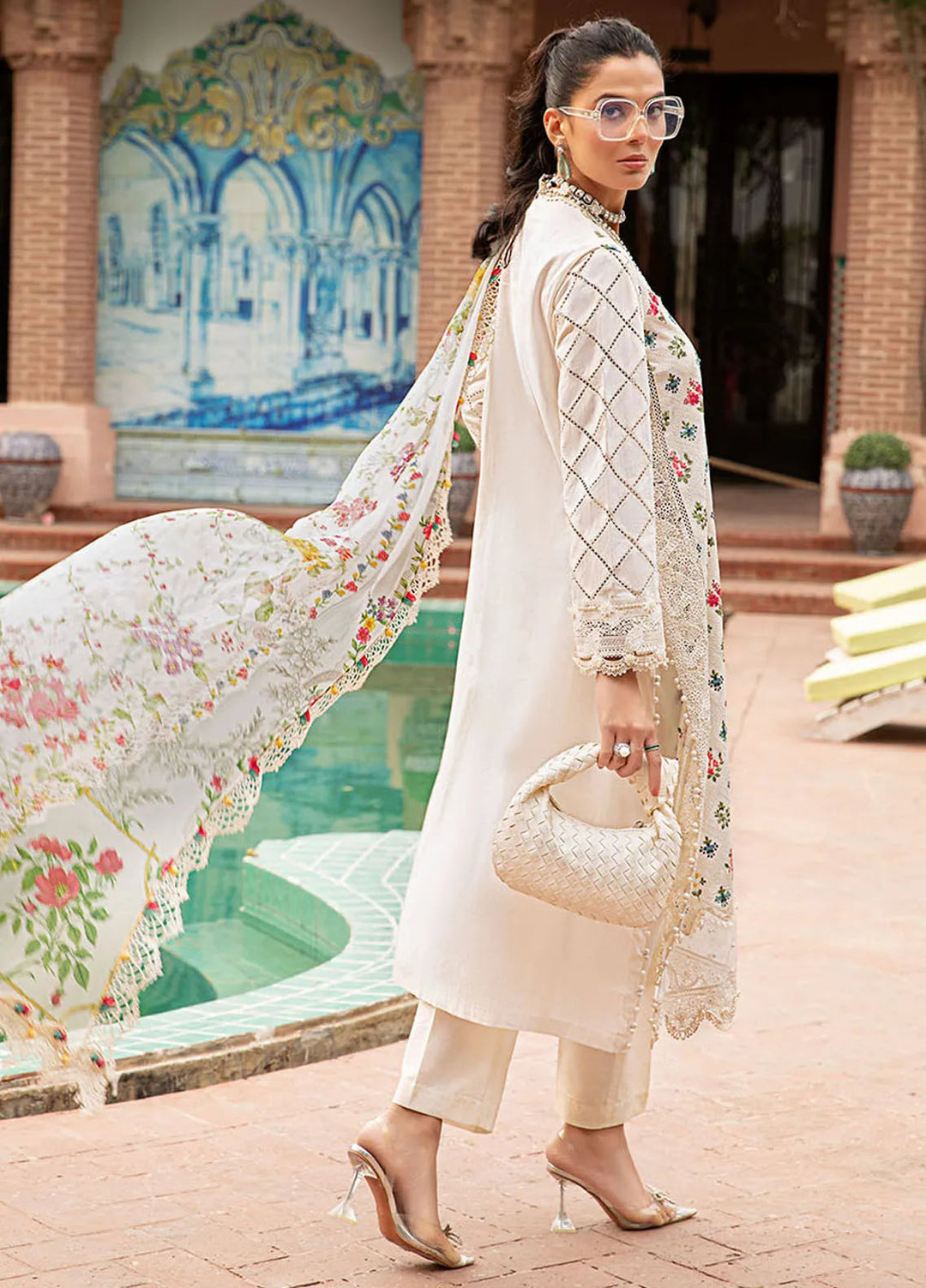 M.Prints By Maria B Embroidered Lawn Suit Unstitched 3 Piece MB24E2 3A - Summer Collection