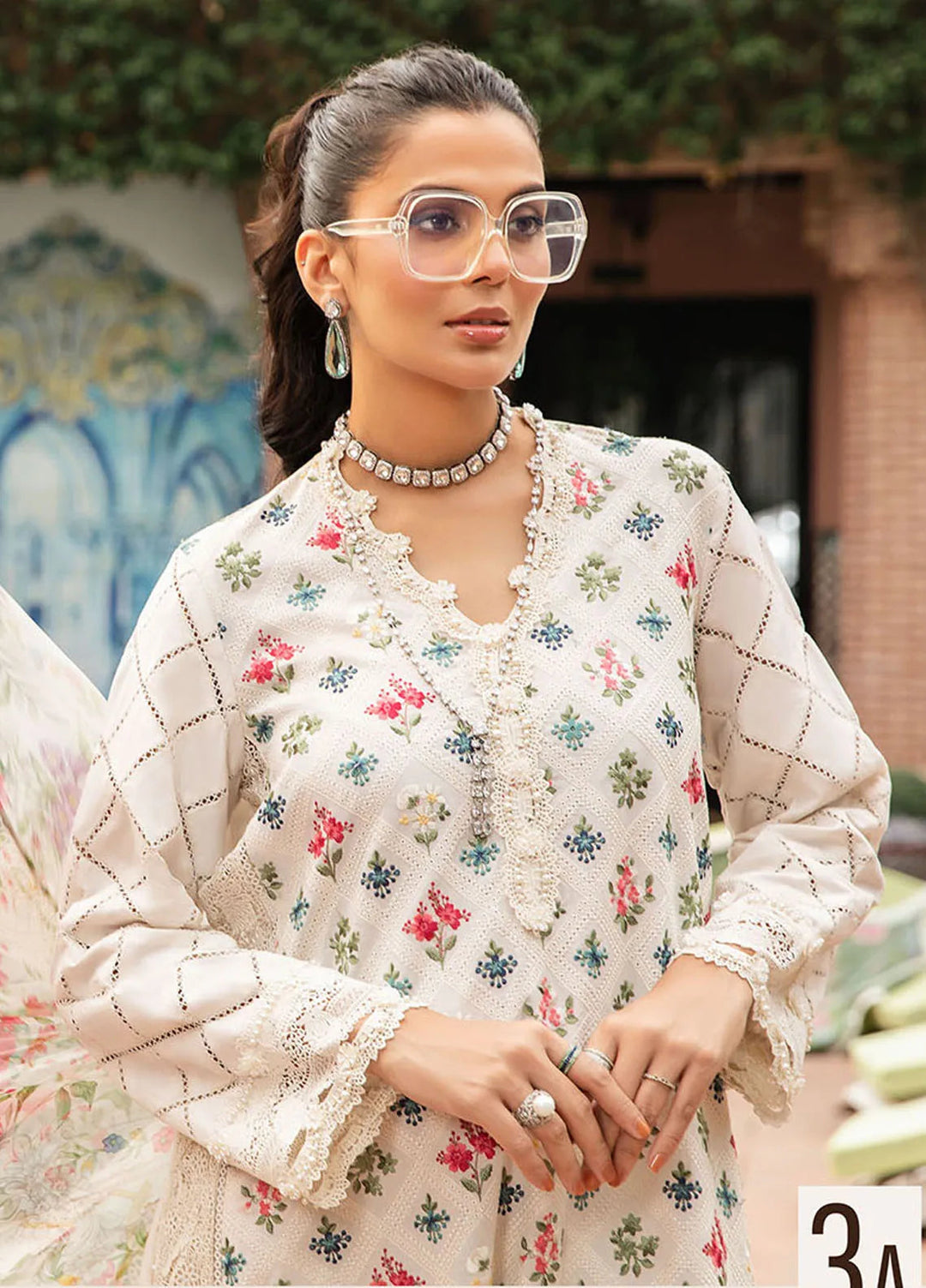 M.Prints By Maria B Embroidered Lawn Suit Unstitched 3 Piece MB24E2 3A - Summer Collection