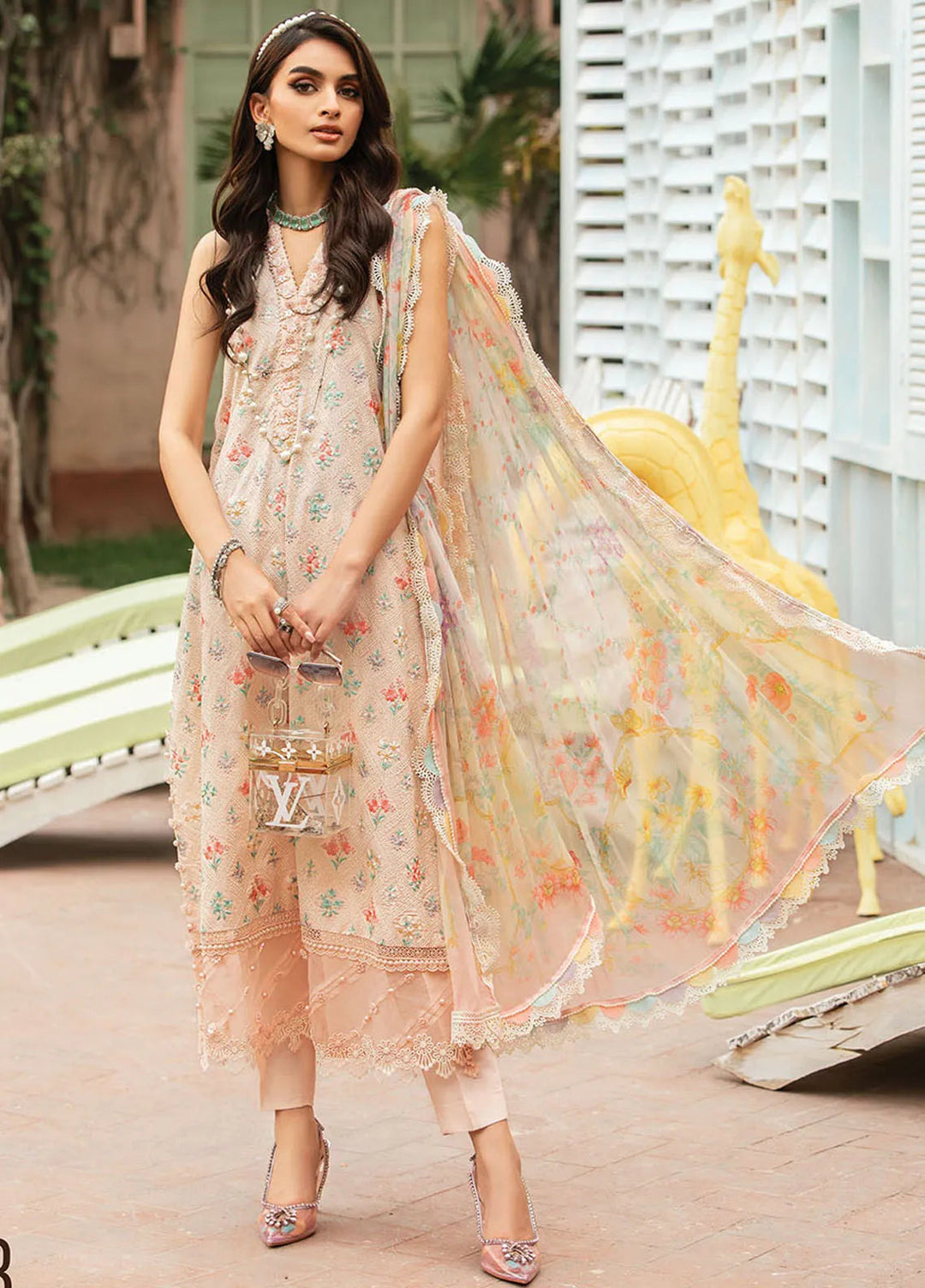 M.Prints By Maria B Embroidered Lawn Suit Unstitched 3 Piece MB24E2 3B - Summer Collection