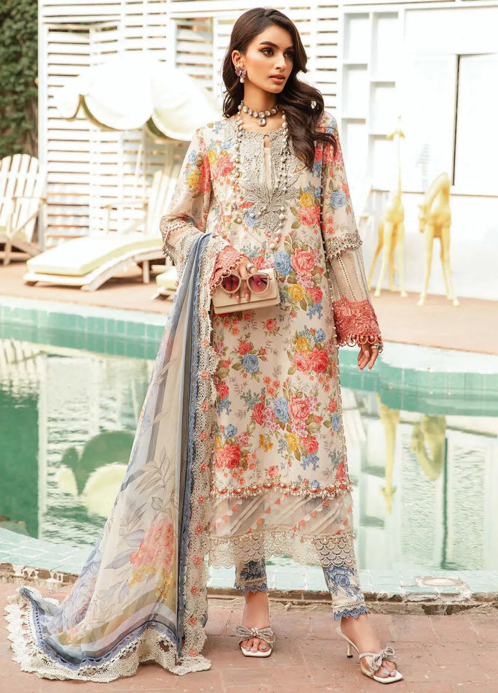 M.Prints By Maria B Embroidered Lawn Suit Unstitched 3 Piece MB24E2 4A - Summer Collection