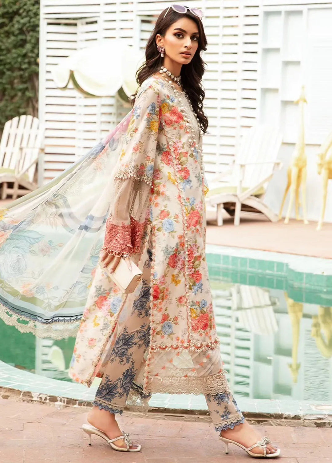 M.Prints By Maria B Embroidered Lawn Suit Unstitched 3 Piece MB24E2 4A - Summer Collection