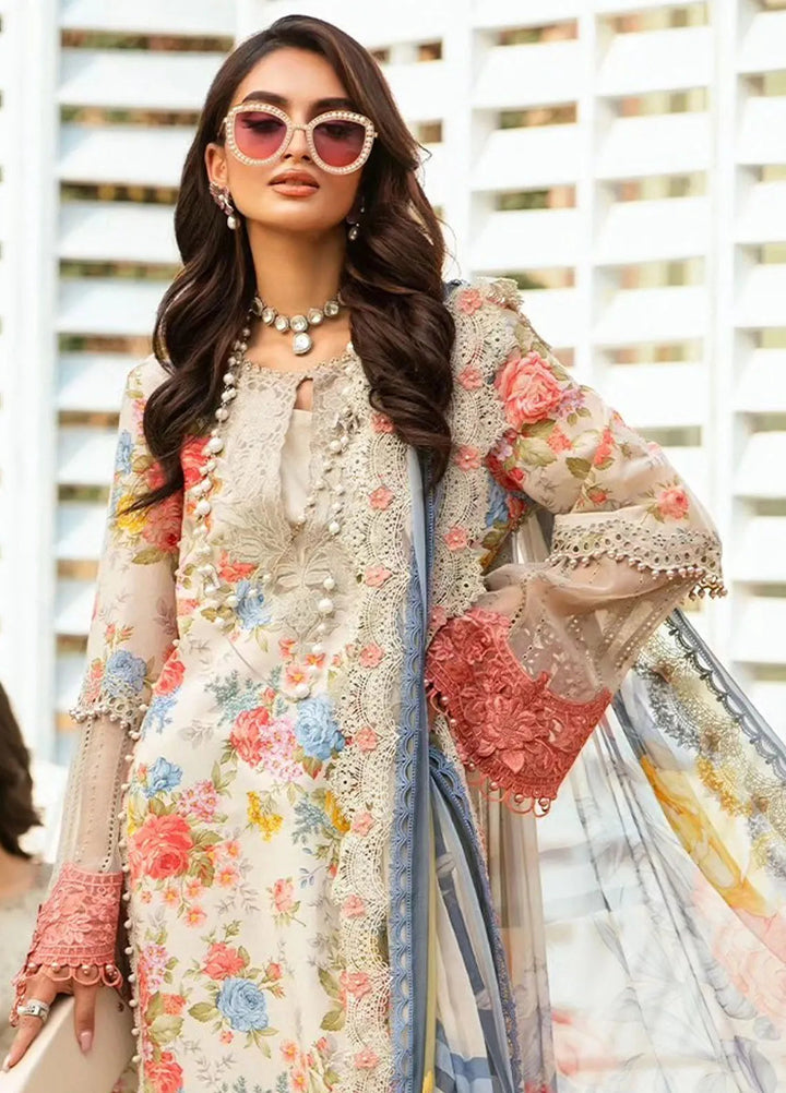 M.Prints By Maria B Embroidered Lawn Suit Unstitched 3 Piece MB24E2 4A - Summer Collection