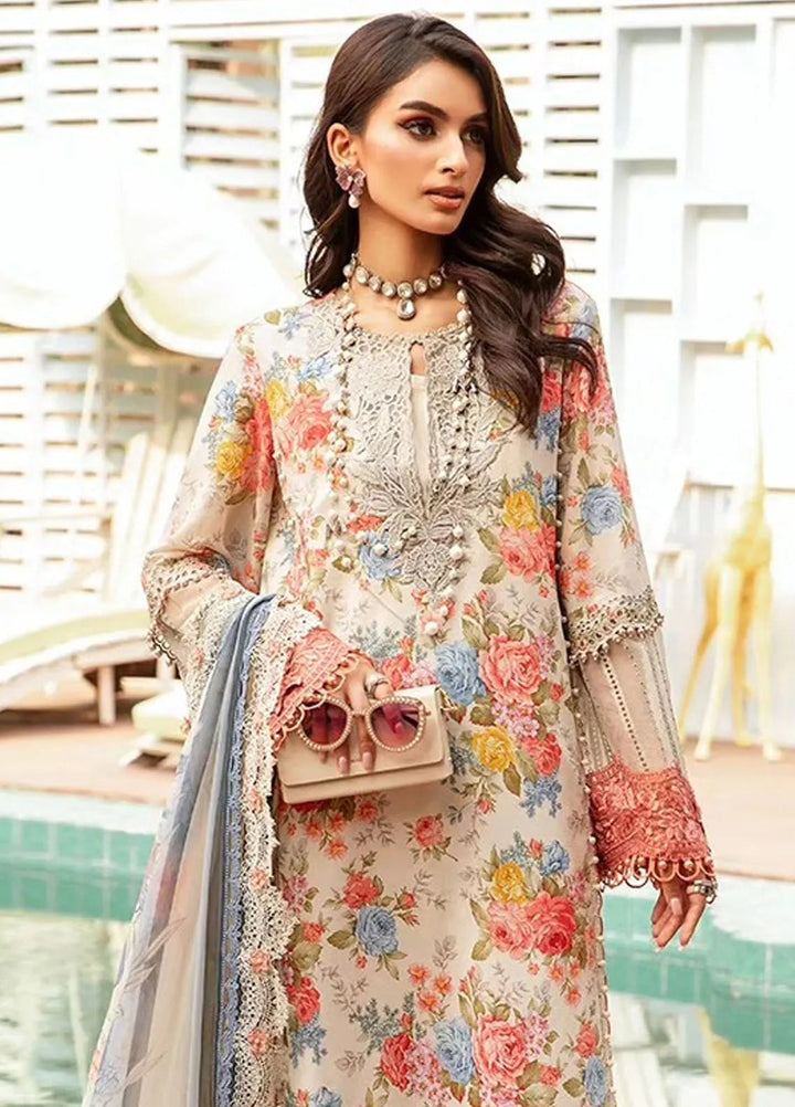 M.Prints By Maria B Embroidered Lawn Suit Unstitched 3 Piece MB24E2 4A - Summer Collection