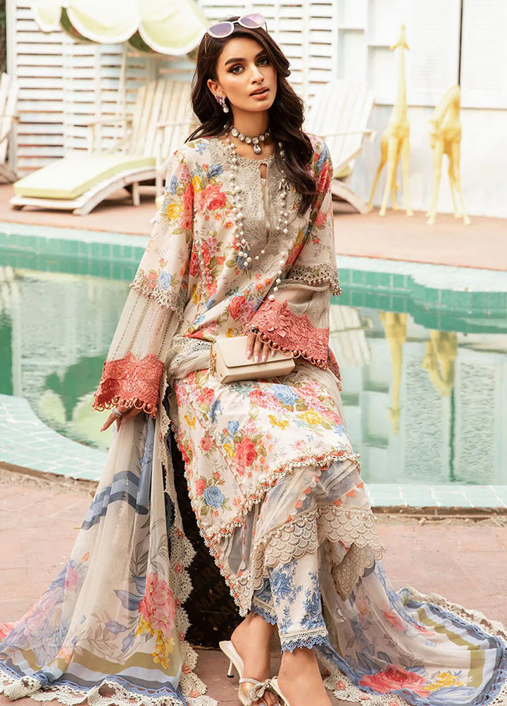 M.Prints By Maria B Embroidered Lawn Suit Unstitched 3 Piece MB24E2 4A - Summer Collection