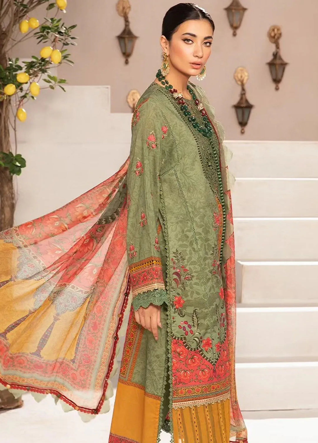 M.Prints By Maria B Embroidered Lawn Suit Unstitched 3 Piece MB24E2 6A - Summer Collection