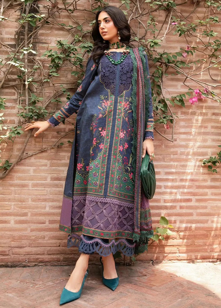 M.Prints By Maria B Embroidered Lawn Suit Unstitched 3 Piece MB24E2 6B - Summer Collection