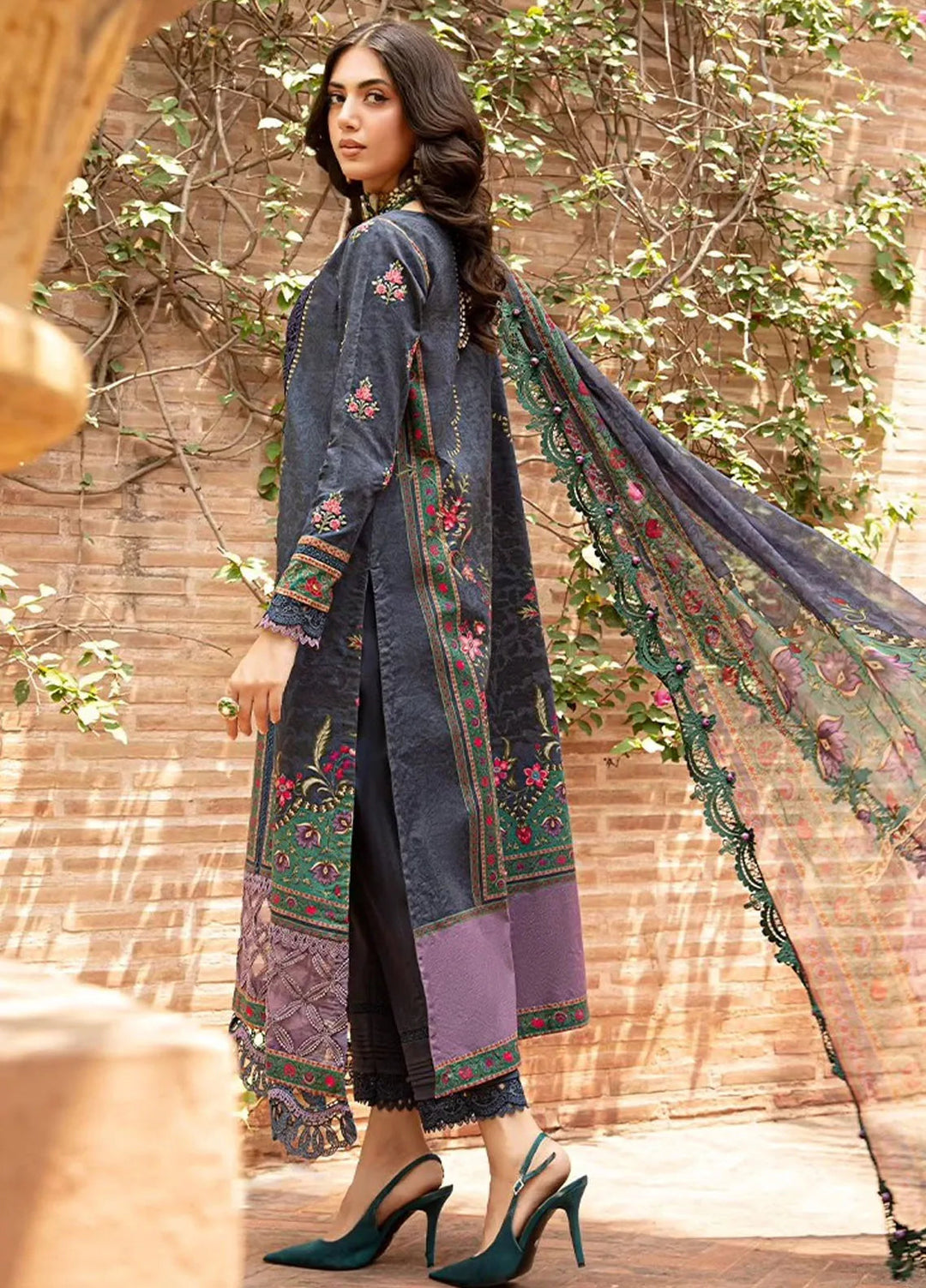 M.Prints By Maria B Embroidered Lawn Suit Unstitched 3 Piece MB24E2 6B - Summer Collection