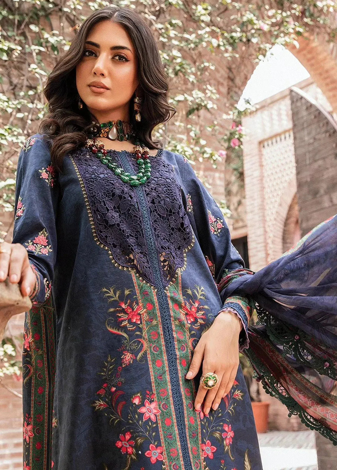 M.Prints By Maria B Embroidered Lawn Suit Unstitched 3 Piece MB24E2 6B - Summer Collection
