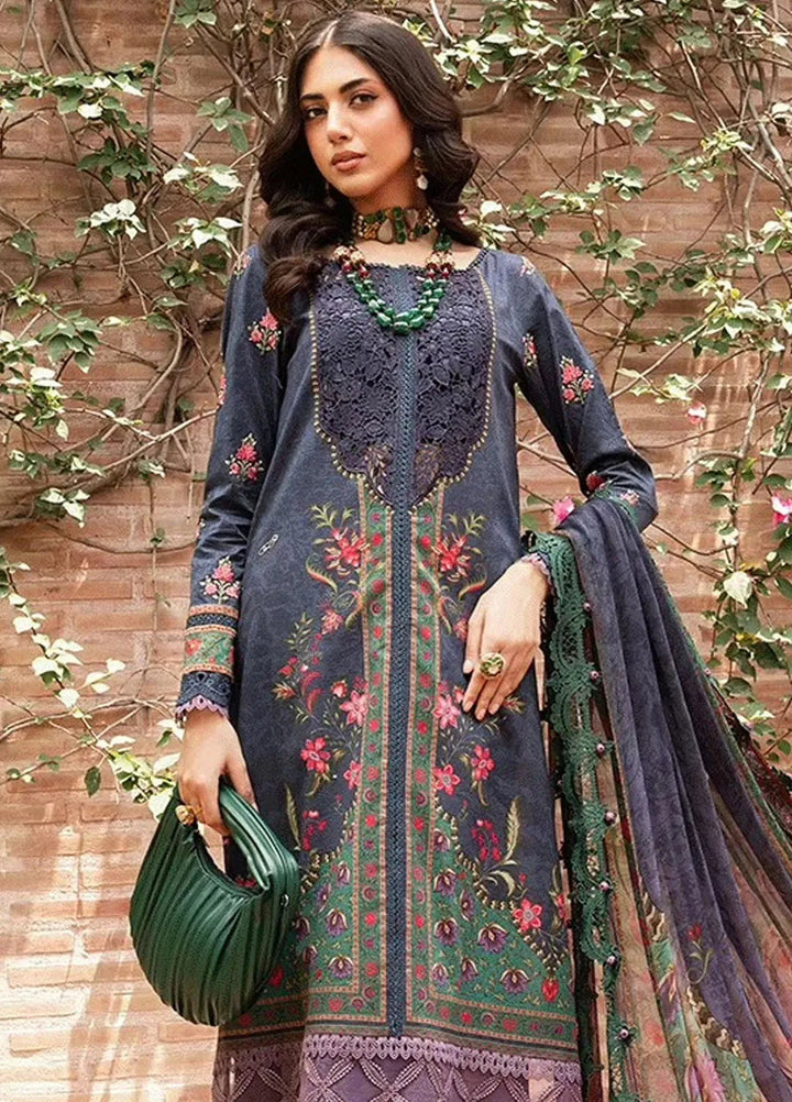 M.Prints By Maria B Embroidered Lawn Suit Unstitched 3 Piece MB24E2 6B - Summer Collection