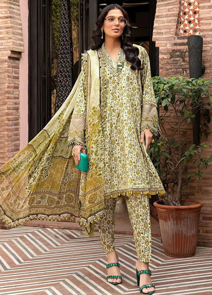 M.Prints By Maria B Embroidered Lawn Suit Unstitched 3 Piece MB24E2 7A - Summer Collection