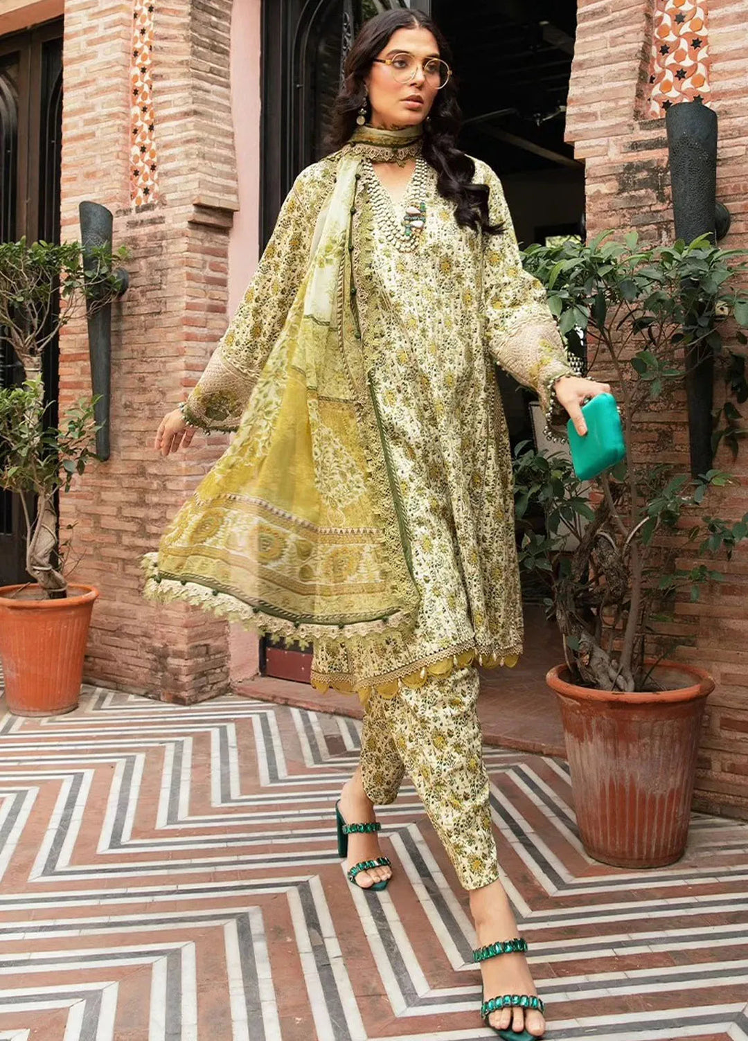 M.Prints By Maria B Embroidered Lawn Suit Unstitched 3 Piece MB24E2 7A - Summer Collection