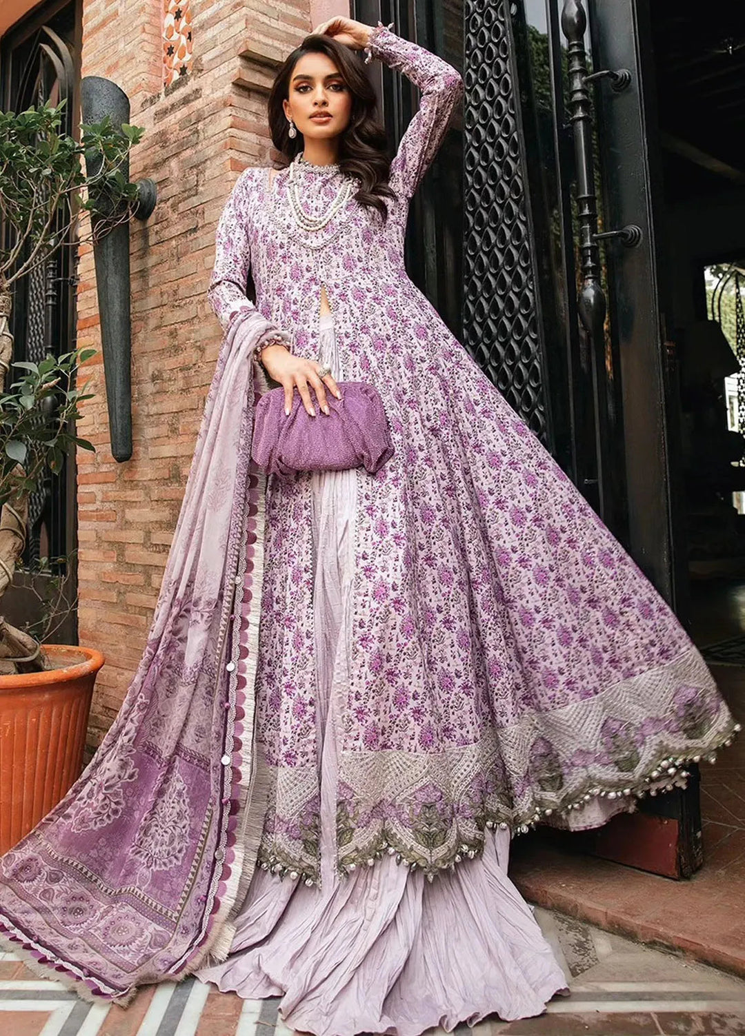 M.Prints By Maria B Embroidered Lawn Suit Unstitched 3 Piece MB24E2 7B - Summer Collection