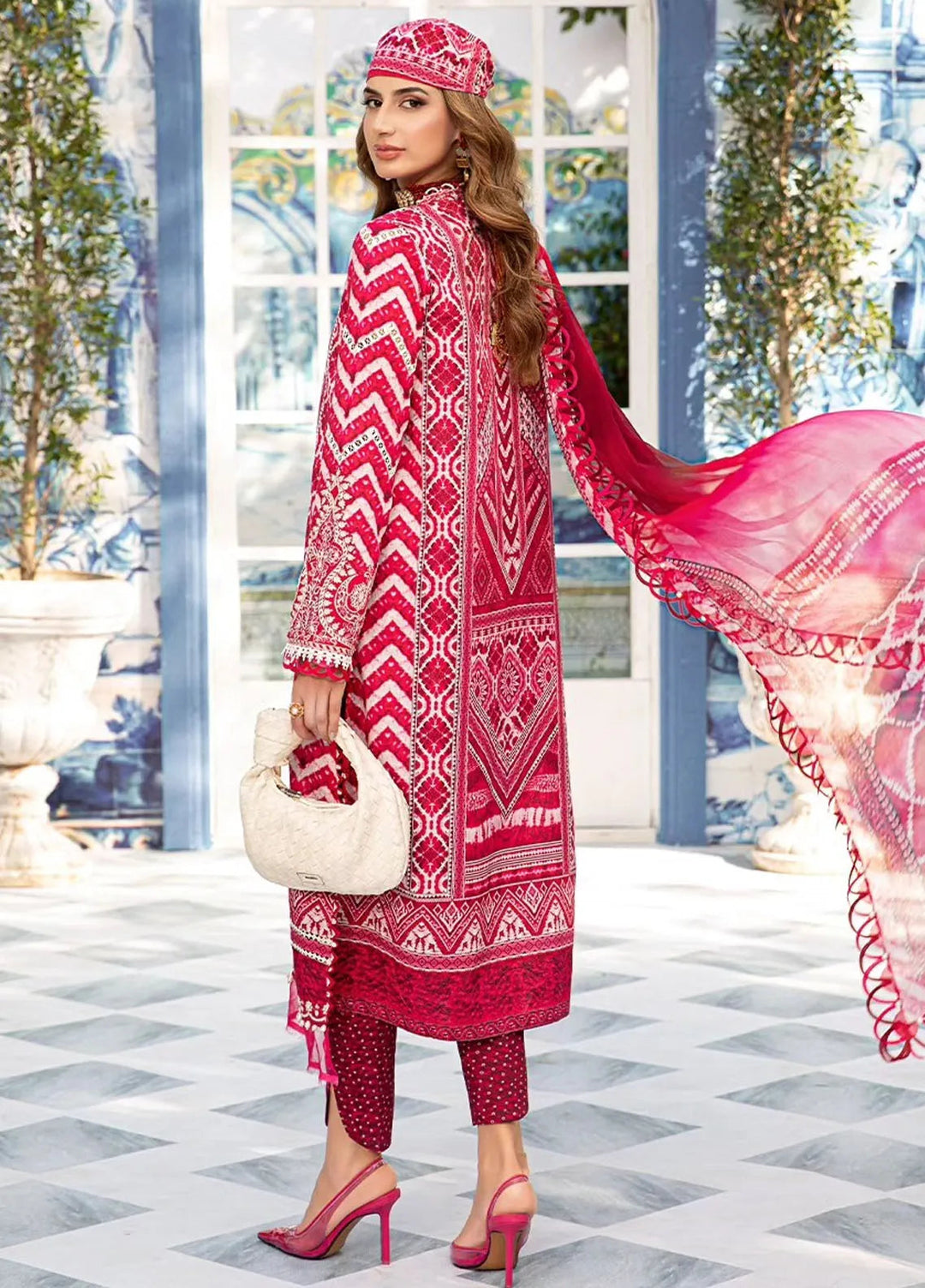 M.Prints By Maria B Embroidered Lawn Suit Unstitched 3 Piece MB24E2 8A - Summer Collection