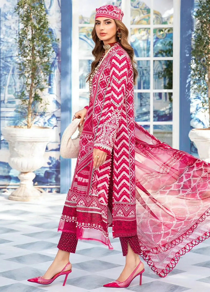 M.Prints By Maria B Embroidered Lawn Suit Unstitched 3 Piece MB24E2 8A - Summer Collection