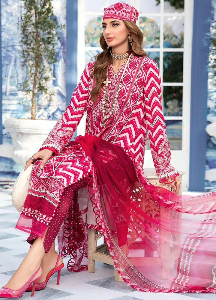 M.Prints By Maria B Embroidered Lawn Suit Unstitched 3 Piece MB24E2 8A - Summer Collection