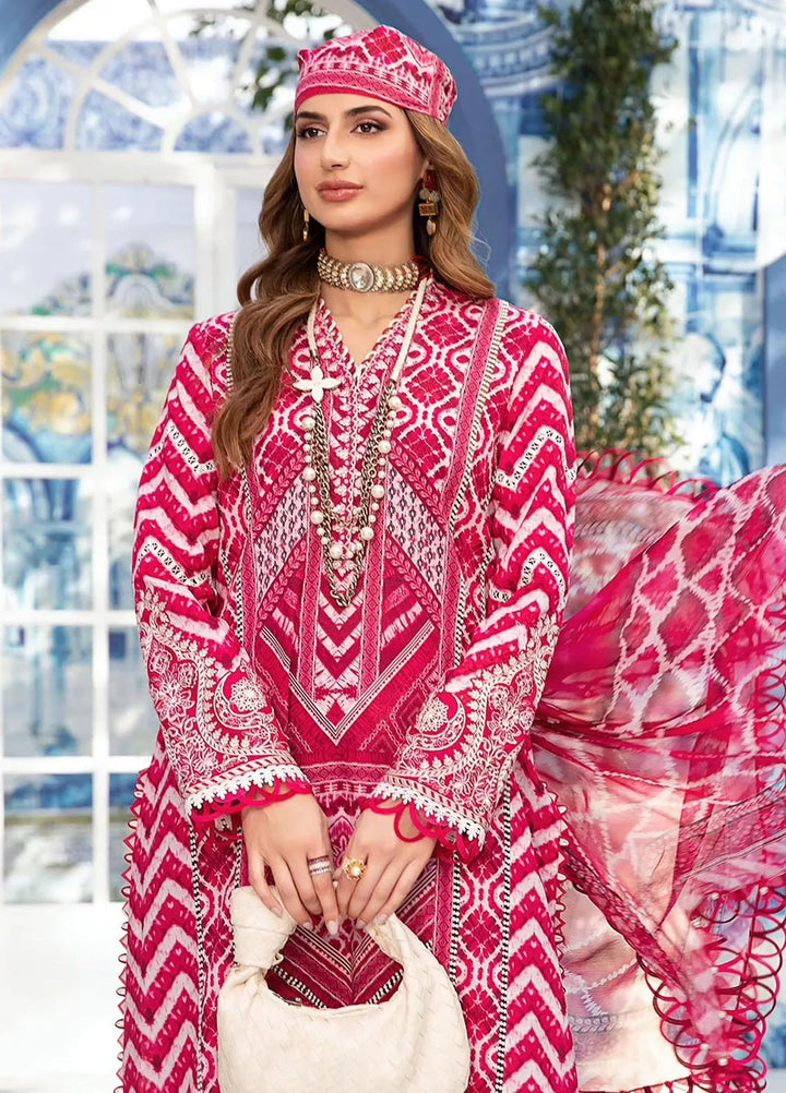 M.Prints By Maria B Embroidered Lawn Suit Unstitched 3 Piece MB24E2 8A - Summer Collection