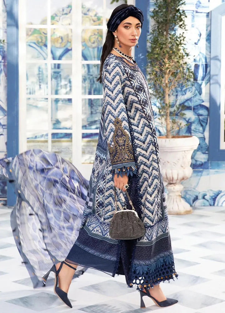 M.Prints By Maria B Embroidered Lawn Suit Unstitched 3 Piece MB24E2 8B - Summer Collection
