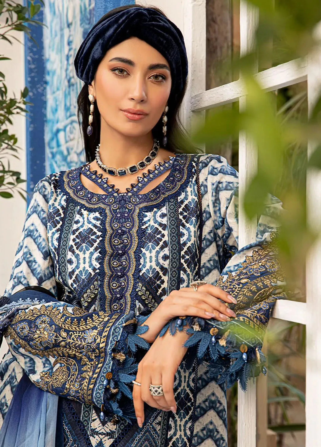M.Prints By Maria B Embroidered Lawn Suit Unstitched 3 Piece MB24E2 8B - Summer Collection