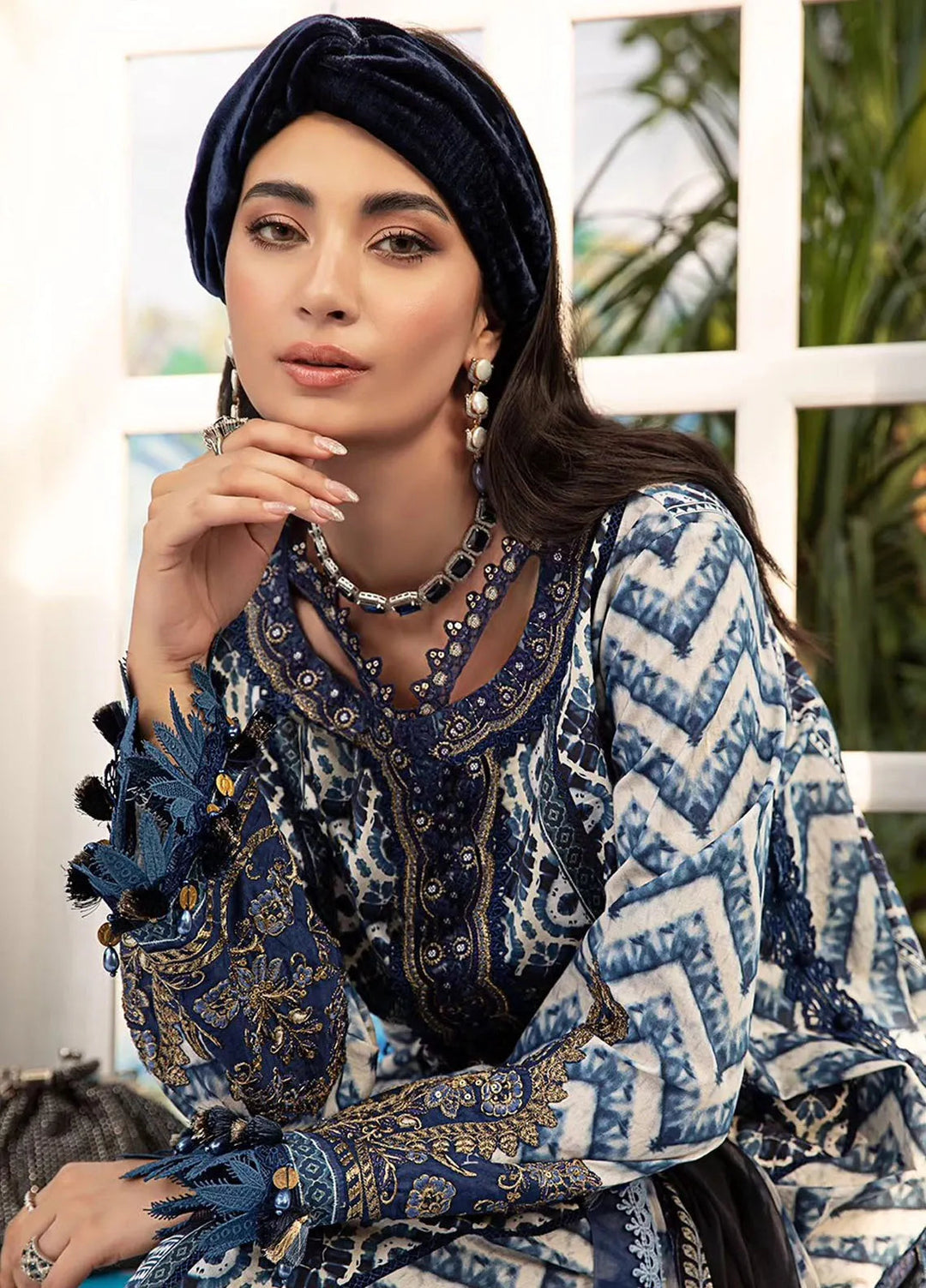 M.Prints By Maria B Embroidered Lawn Suit Unstitched 3 Piece MB24E2 8B - Summer Collection